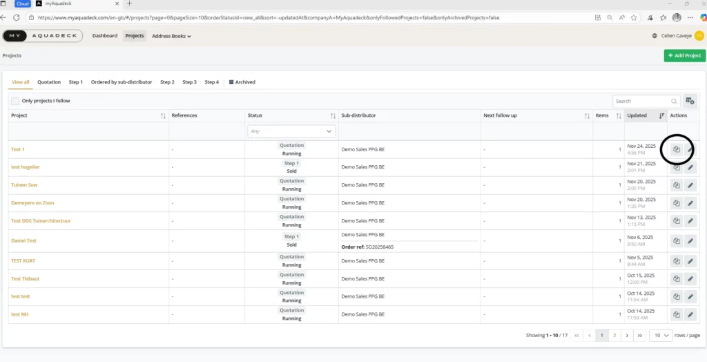 Screenshot Copy price quote